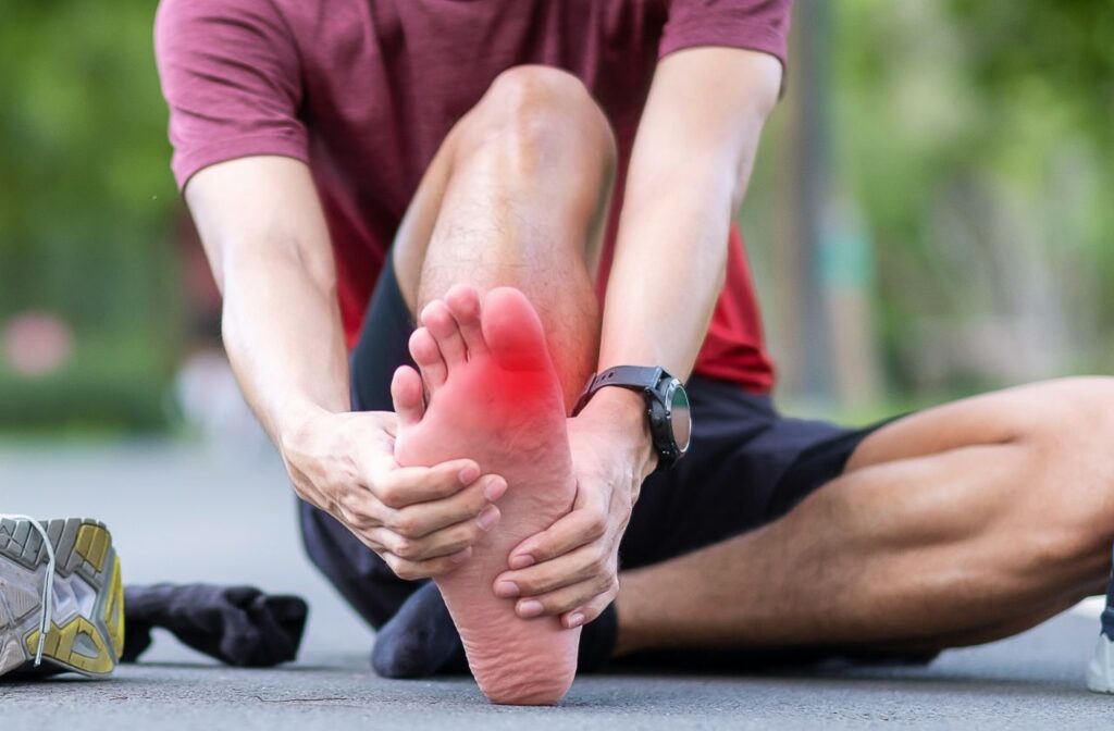 Sesamoiditis is pain and inflammation below the big toe hallux joint of the foot