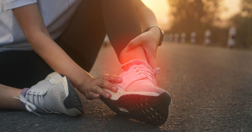 A painful ankle sprain occurs when the ankle twists quickly or lands incorrectly.